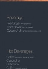 Menu Jack et Joey - Beverages et hot beverages