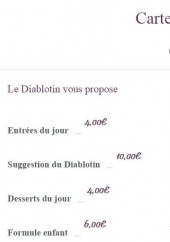 Menu Le Diablotin - Le menu