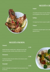 Menu Le Jardin des Saveurs - Les mezzes