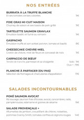 Menu Signature - Les entrées et saladses