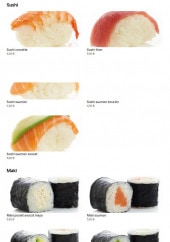 Menu Pop Sushi - Les sushi, maki