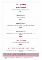 Menu Au Vieux Pêcheurs - Les formules