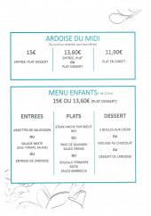 Menu Chomalee - Les ardoise du midi, menu enfant