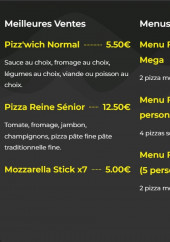 Menu Peppers Pizza - Les meilleures ventes, menus et pizzas junior
