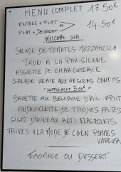 Menu Au Bon Accueil - Le menu