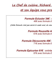 Menu La Roussille - Formules