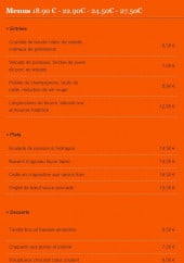 Menu Le Trait d'Union - Les menus