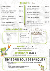 Menu La pigouille - Les menus