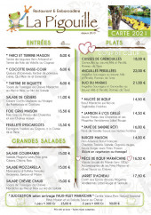 Menu La pigouille - Entrees et plats...