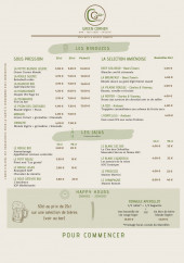 Menu Green Corner - Les binouzes et jajas