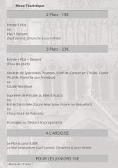 Menu La Dent Creuse - Les menus