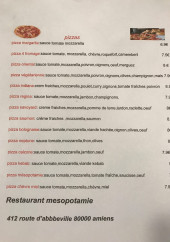 Menu Restaurant mésopotamie - Les pizzas