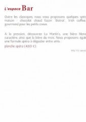 Menu Bistrot des halles - Le bar