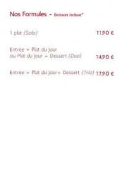 Menu Bistrot des halles - Formules