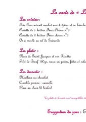 Menu La table de Flo - La carte