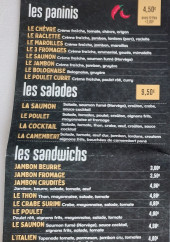 Menu Babybouff - Les paninis, salades, ...