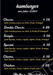 Menu Chez Joey - Les hamburgers, frites fraîches