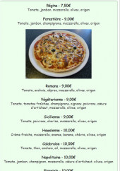 Menu Le Napoli - Les pizzas regina, forestière, ...