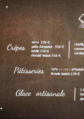 Menu La Tablée du Marquenterre - Les crêpes, patisseries et galces