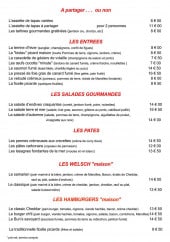Menu Aux gars du nord - les entrées et salades,...