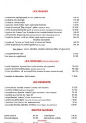 Menu Aux gars du nord - les poissons et viandes,...