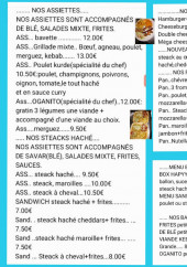 Menu Chez Ogan - Les assiettes, burgers et paninis,...