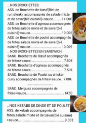 Menu Chez Ogan - Les bruschettas et kebabs