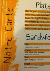 Menu Le Lirot - Les plats et sandwichs