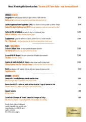 Menu Les Tourelles - les entrées et plats, desserts