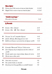 Menu Le Florentin - Les menus