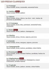 Menu Le Kiosque à Pizzas - Les pizzas classiques