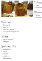 Menu Boulangerie-Pâtisserie Barrière - Les prestations 