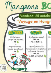 Menu Mangeons bocal - Menu à Thème du vendredi 25 octobre