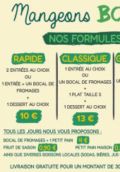 Menu Mangeons bocal - Les formules