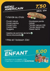 Menu Star Chicken - Menu Américain et menu enfant