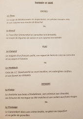 Menu L'artist - Un exemple de menu du jour