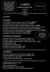 Menu La table de Servies - La carte