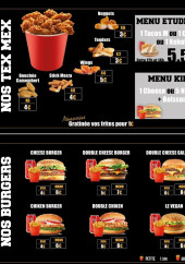 Menu Ôpetit Creux - Les burgers et tex mex