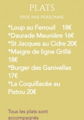 Menu Les Ganivelles - Les plats