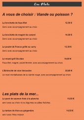 Menu Chez Olympe - Plats