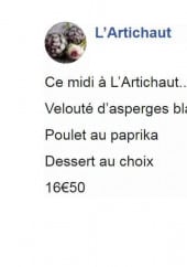 Menu L’Artichaut - Un exemple de menu du jour