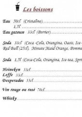 Menu La Pizza Gourmande - les boissons