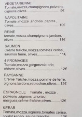 Menu Auberge de miramont "chez Bernadette" - Les pizzas