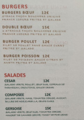 Menu Le Bistrot M - Les burgers et salades