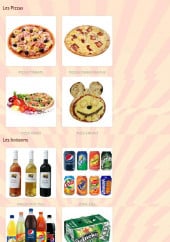 Menu Allomania - Les pizzas et boissons