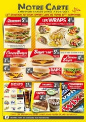 Menu Call Burger - Le hummer, wraps...