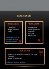 Menu Gaudina Burgers - Les menus