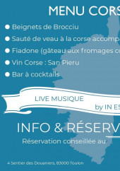 Menu L Escale Toulon - exemple de menu