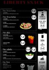 Menu Le Liberty - Les bruschettas, plats et salades,..