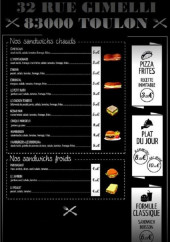 Menu Le Liberty - Les sandwiches